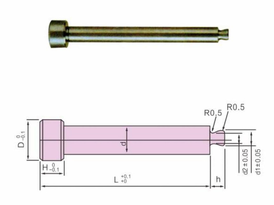 SKD61 Nitrida Plastik Bagian Cetakan Injeksi JIS Runner Lock Pin