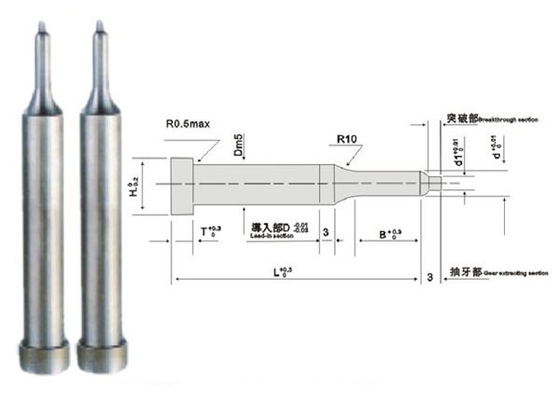 Alcrona Die Punch Pins SKH51, Stamping Square Hole Punch Disesuaikan