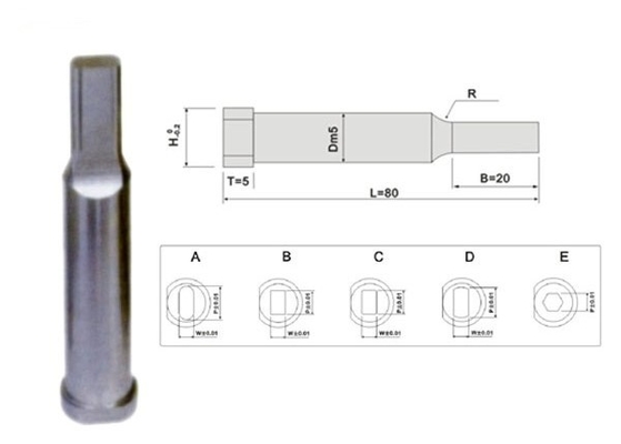 Alcrona Die Punch Pins SKH51, Stamping Square Hole Punch Disesuaikan