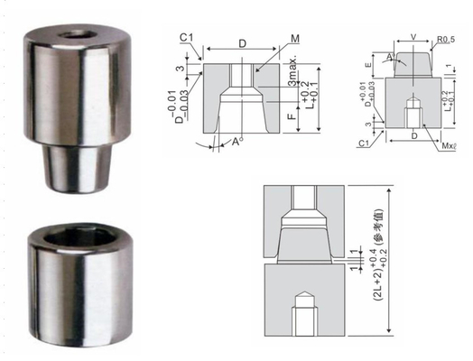 SK3 DIN Locating Block Plastic Mould Parts HRC 60 Round Locating Pins